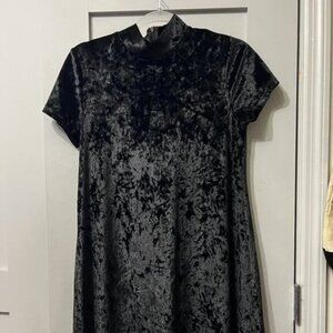 Mock Neck velvet mini dress